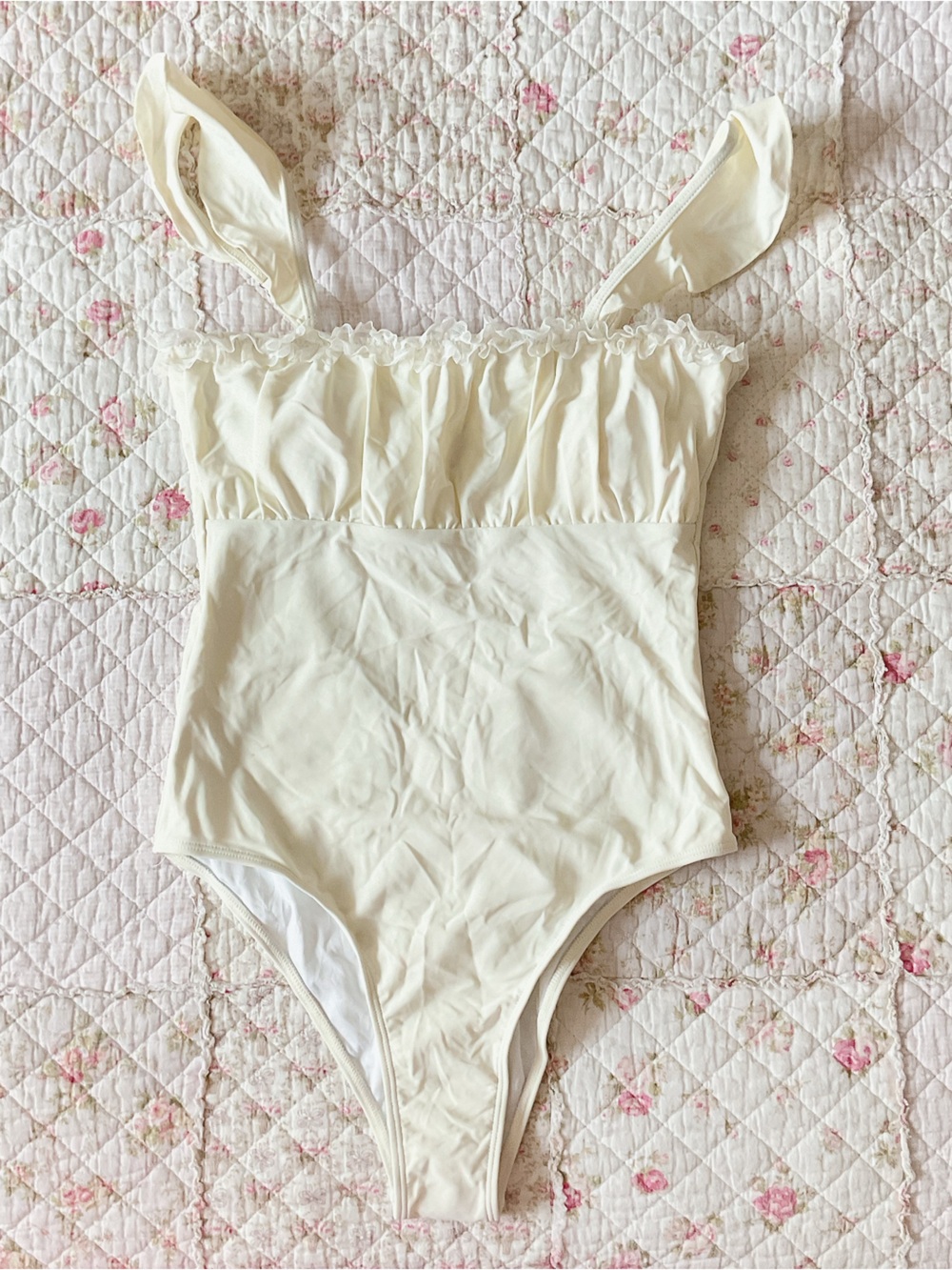 Yellow One-Piece Ruffle Swimsuit
